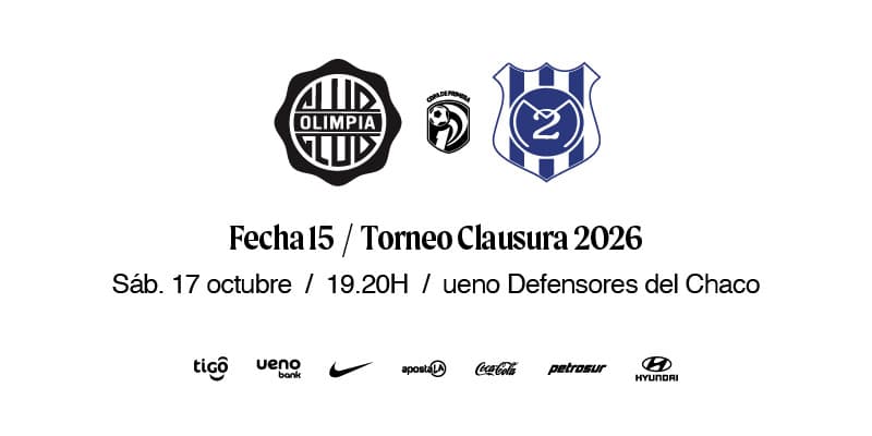 Imagen del evento OLIMPIA vs Sportivo 2 de mayo - Torneo Clausura 2026 - Fecha 15