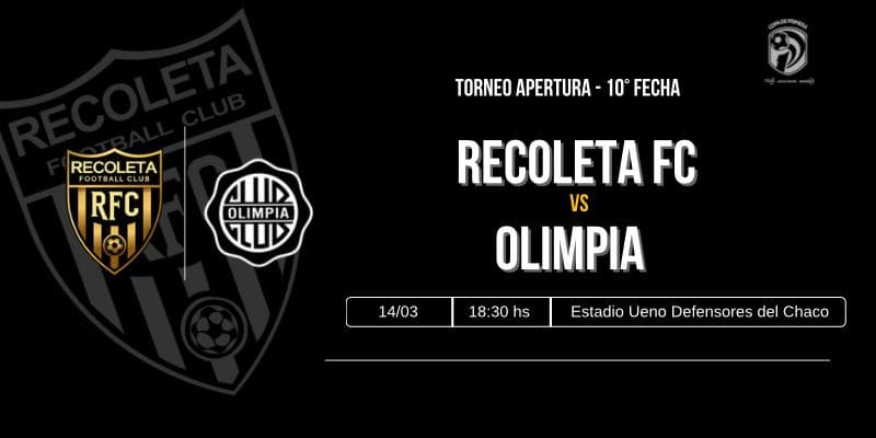 Imagen del evento Dvo. Recoleta vs Club Olimpia - Torneo Apertura 2026 - Fecha 10