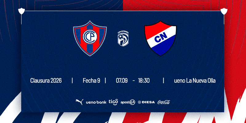 Imagen del evento Cerro Porteño vs Nacional - Torneo Clausura  2026 - Fecha 9